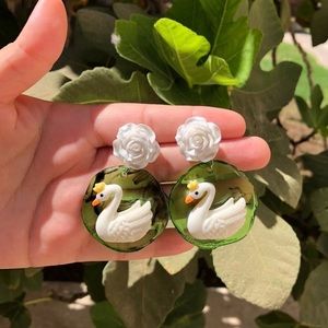 Swan earrings